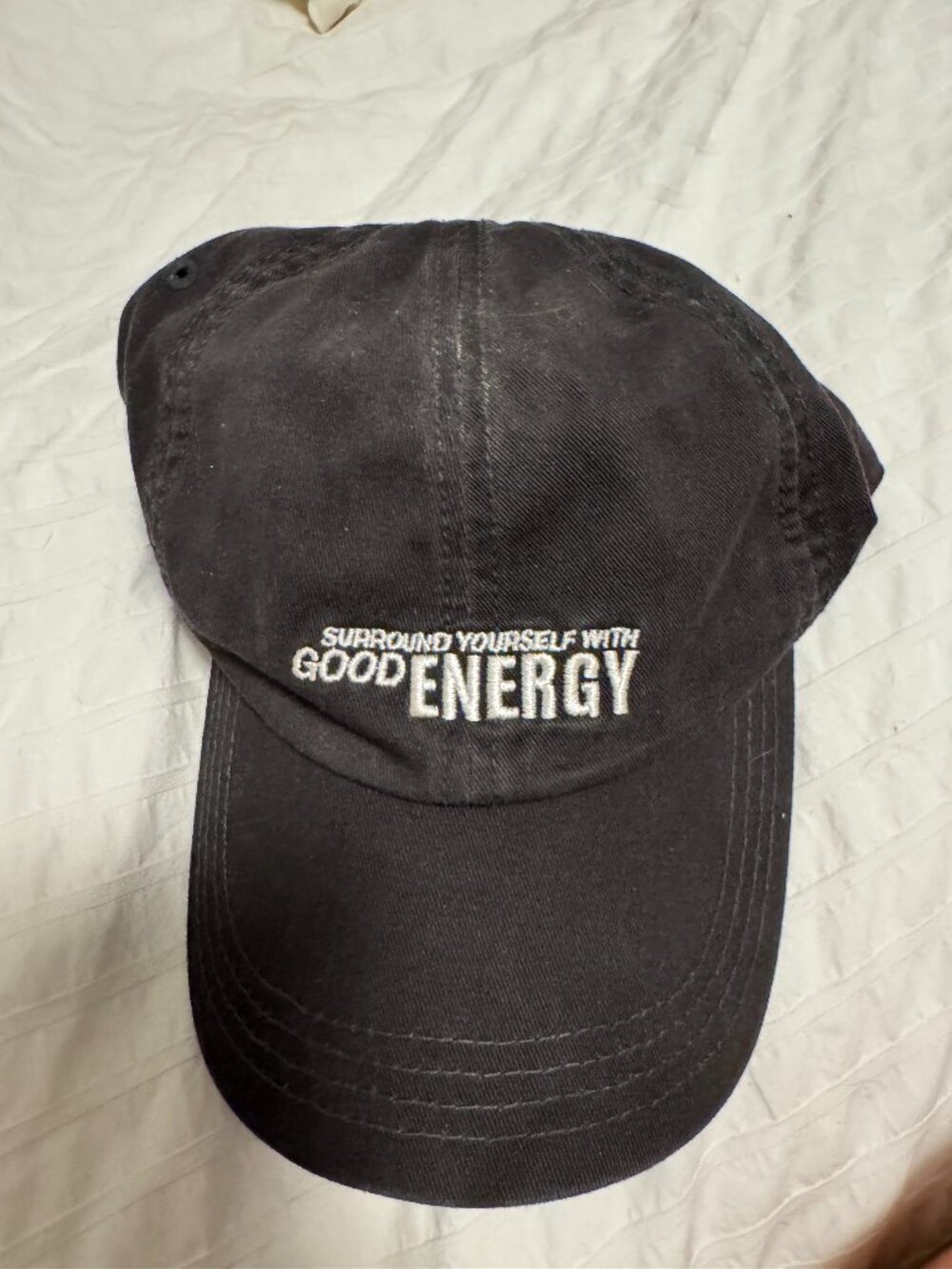 H&M Black Good Energy Embroidered Baseball Cap | XS/S